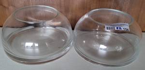 lot 156 image: LOT OF 2 HEAVY GLASS VASES IN STYLE SHOWN. (SOLD 2X THE MONEY)