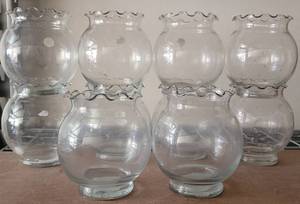 lot 181 image: LOT OF 10 ANCHOR HOCKING 3355DH IVY BALL VOTIVE VASES AS SHOWN. (SOLD 10X THE MONEY)