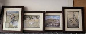 lot 183 image: LOT OF 4 FRAMED PRINTS BY D. STOCKS AS SHOWN.