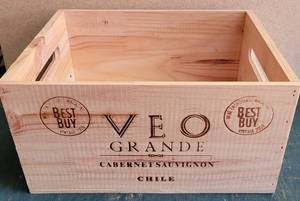 lot 201 image: WOODEN WINE CRATE AS SHOWN.