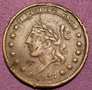 lot 95 image: 1837 U.S. HARD TIMES MILLIONS FOR DEFENSE- NOT ONE CNET FOR TRIBUTE COIN AS SHOWN. SEARCH IT UP