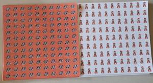 lot 237 image: LOT OF 75 SHEETS OF 12 X 12 OKLAHOMA STATE THEME CRAFT PAPER AS SHOWN. (SOLD 75X THE MONEY)