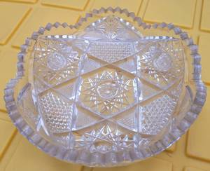 lot 259 image: CUT-GLASS STYLE BOWL  DISH AS SHOWN.