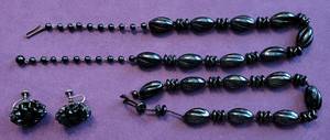 lot 262 image: VINTAGE WESTERN GERMANY NECKLACE, BRACELET, AND EARRING SET IN STYLE, COLOR, AND CONDITION SHOWN.
