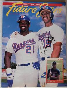 lot 280 image: 1991 SIGNED BECKETT FOCUS ON FUTURE STARS FEATURING RUBEN SIERRA AND JUAN GONZALEZ AS SHOWN. JULY 1991, ISSUE #3.
