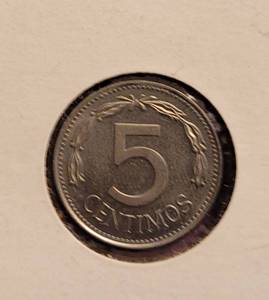 lot 296 image: 1986 VENEZUELA 5 CENTIMOS COIN AS SHOWN.