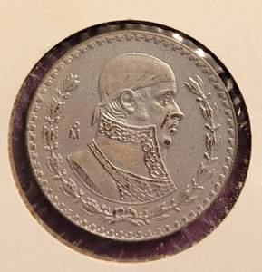 lot 297 image: 1966 MEXICAN 1 PESO COIN AS SHOWN.