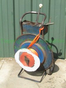 lot 126 image: Band strapping wheel cart with accessories
