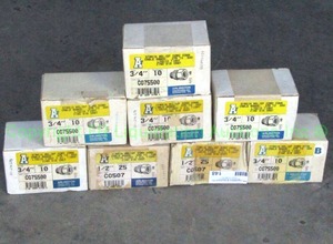 lot 148 image: AI electrical strain relief cord connectors sizes 34 and 12