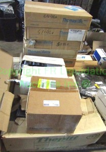 lot 150 image: Assorted electrical hardware including junction boxes, cover plates plus