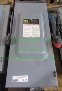 lot 218 image: Square D heavy duty interrupter safety switch