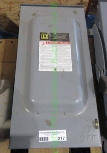lot 217 image: Square D heavy duty interrupter safety switch