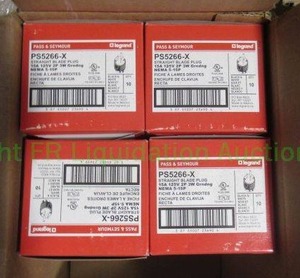 lot 206 image: Pass & Seymour PS5266-X straight blade electrical plugs, one box full