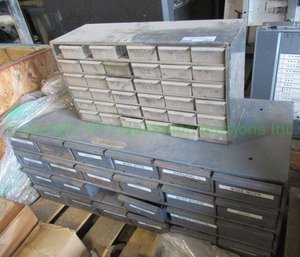 lot 261 image: Parts & hardware storage boxes plus contents