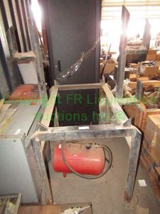 lot 300 image: Heavy duty steel tube utility table frame with side hooks