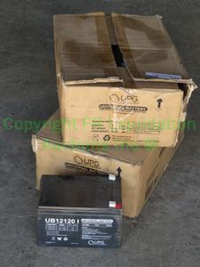 lot 334 image: UPG universal batteries UB12120I, two boxes full
