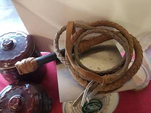 lot 24 image: Leather whip
