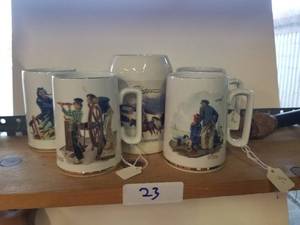 lot 23 image: Norman Rockwell mugs