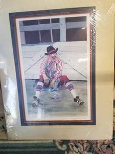 lot 40 image: Rodeo clown print