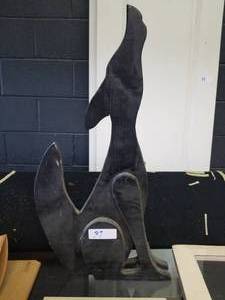 lot 37 image: Wood display coyote - matches up with cactus display