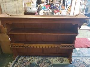 lot 44 image: Wood top piece for a liquor cabinet