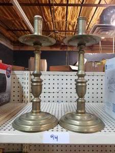 lot 94 image: Set of Brass candlestick holders