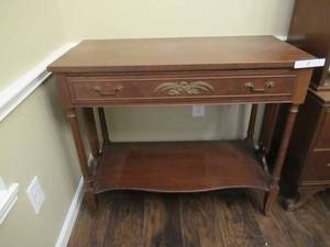 lot 3 image: VINTAGE RWAY NORTHERN FURNITURE COMPANY MAHOGANY SERVER 38 X 18 12 X 32
