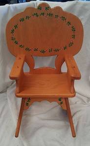 lot 176 image: Child-Size Solid Wood Rocking Chair