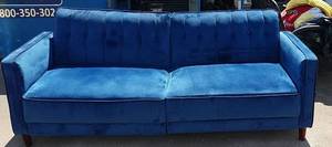 lot 181 image: Blue Velour Futon