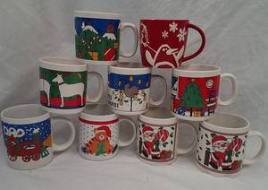 lot 193 image: Christmas Coffee Mugs