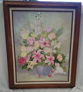 lot 199 image: Framed Painting of a Flower Arrangement