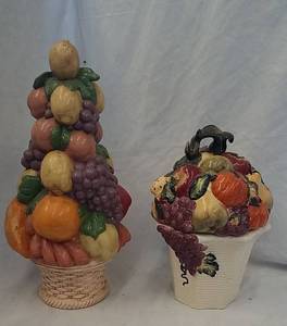lot 212 image: 2 Ceramic &quotFruit Stacks&quot