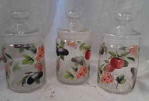 lot 242 image: 3 Matching Glass Canisters