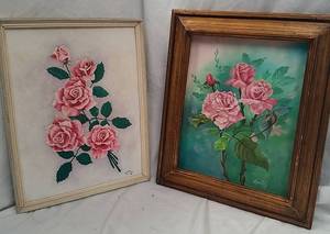 lot 257 image: 2 Framed Rose Paintings by Loneita McClendon