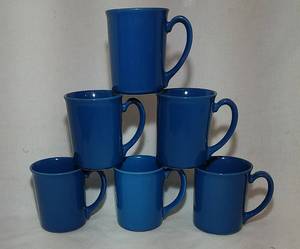 lot 287 image: Set of 6 Blue Corning Mugs