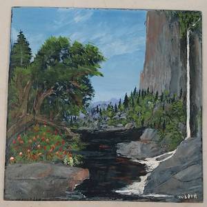 lot 301 image: 13&quot Hand Painted Tile
