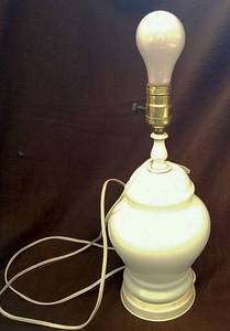 lot 311 image: White Glass Table Lamp