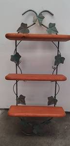 lot 383 image: Wood &amp Metal Shelf