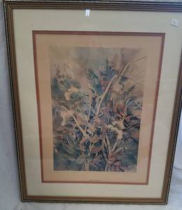 lot 394 image: Framed &amp Matted print of Winter Weeds by N. Taylor Stonington