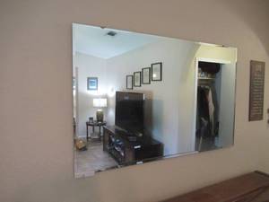 lot 13 image: BEVELED WALL MIRROR 48 X 30