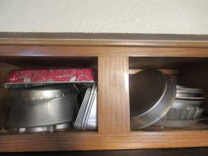 lot 45 image: BAKING PANS, COOKIE SHEETS, CAKE PANS, VARIOUS SPICES, ZIPLOCK BAGS AND MUCH MORE