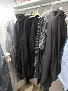 lot 95 image: WOMENS DESIGNER BLACK SHIRTS AND SKIRTS L-XL