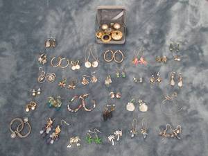 lot 123 image: 32 PAIRS OF BEAUTIFUL CREATIVE EARING AND BUTTON COVERS