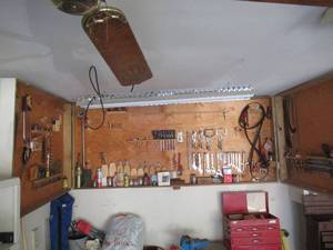 lot 204 image: TOOLS INCLUDING WOOD SAWS, HACK SAW, HOLE SAW SET, DRILL BITS, WOOD WORKING TOOLS, PROPANE TORCH, NUT DRIVERS, CLAMPS, CRESENT WRENCHES, OPEN AND BOX ENDS WRENCHES AND MUCH MORE