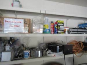 lot 209 image: SONY DVDVHS PLAYER, EXTENSION CORD, MINOLTA BINOCULARS IN CASE, INFLATABLE AIR MATTRESS, BAG OF SHOOTING AND SAFETY GLASSES, CROCK POT AND MORE