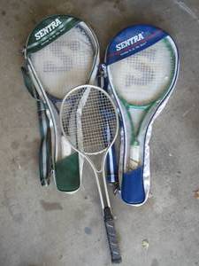 lot 224 image: SENTRA TENNIS RACKETS WITH PROTECTIVE COVERS