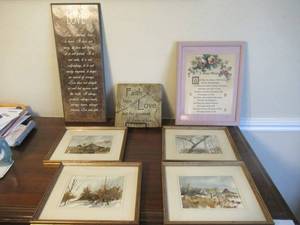 lot 228 image: 4 PROFESSIONALLY FRAMED WATERCOLOR PAINTINGS AND OTHER FAITH BASED PICTURES