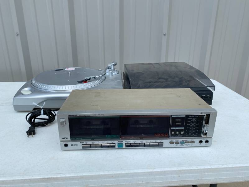 lot 174 image: Optimus CD Multi-Disk Player Ion Turntable Sharp Stereo Cassette Deck