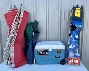 lot 71 image: Igloo Max Cold Cooler Hammock Camping Chair Volleyball Set