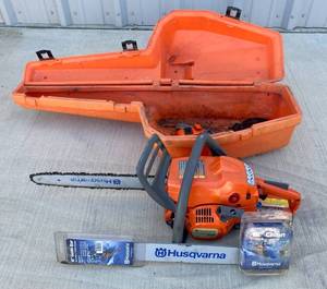 lot 99 image: Husqvarna 235 Chainsaw with Carrying Case 18 bar, 18 chain